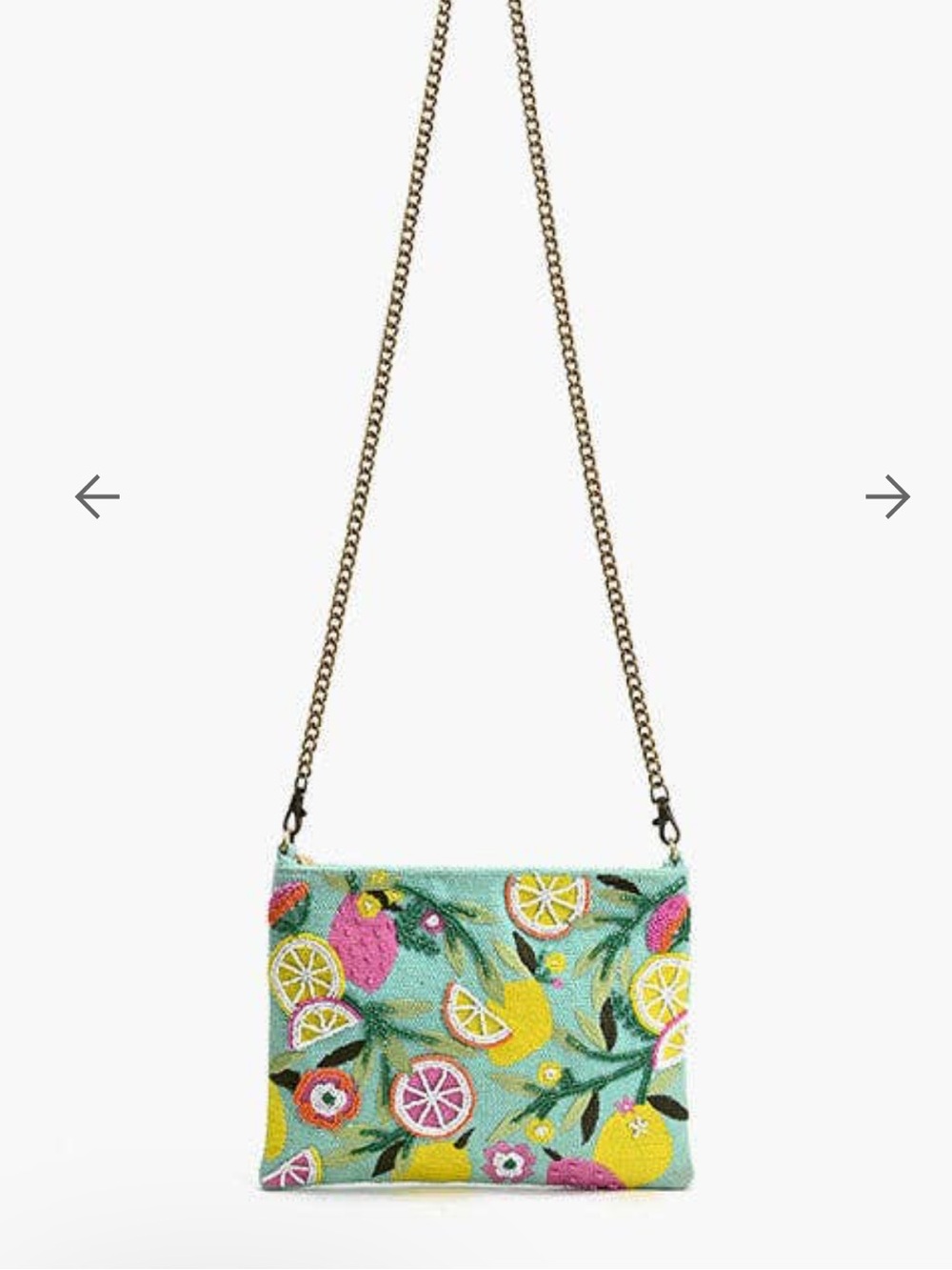 America & Beyond Citrus Blueberry Infusion Clutch w/removable crossbody strap